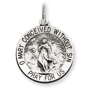   Silver Antiqued Blessed Mother Medal West Coast Jewelry Jewelry