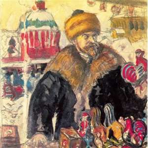  FRAMED oil paintings   Boris Kustodiev   24 x 24 inches 