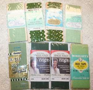 Nice Lot of WRIGHTS Avocado GN Ric Rac & Misc Trims  