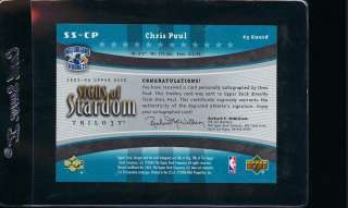 2005 UD Signs of Stardom Trilo3y Chris Paul ROOKIE AUTO #SS CP, NM MT+ 