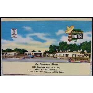  California Ventura La Barranca Motel 1950s Linen Postcard 