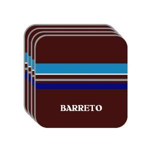 Personal Name Gift   BARRETO Set of 4 Mini Mousepad Coasters (blue 