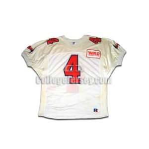 White No. 4 Game Used UTEP Russell Football Jersey  Sports 