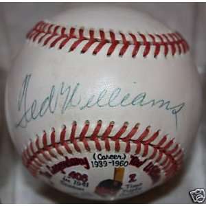    Signed Ted Williams Baseball   OAL Stat UDA x 