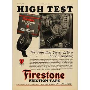  1928 Ad Firestone Co. Logo Friction Coil Tape Rubber 