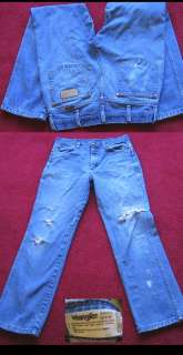 32x29 TRASHED FADE MENS WRANGLER BOOTCUT JEANS  
