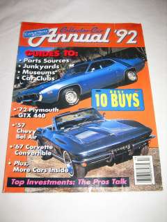 Cars & Parts Magazine V. 34 #13 December 1992 Collector Car Annual 92 