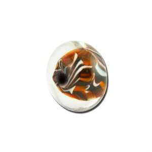  13mm Amber Tiger Pattern Rondelle Lampwork Beads Jewelry