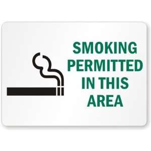   Permitted In This Area Plastic Sign, 14 x 10