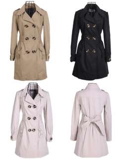   Trendy Double breasted Trench Autumn Winter Coat Jacket Outwear  