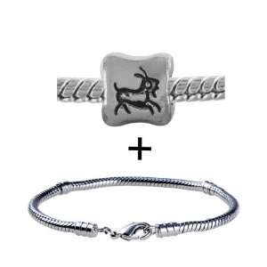  Zodiac Aries European Charm Bead Bracelets Fits Pandora 