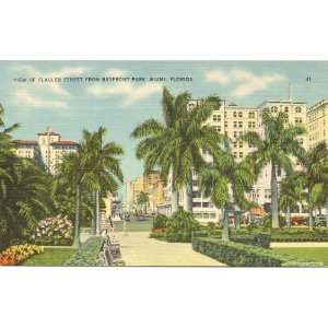   of Flagler Street from Bayfront Park Miami Florida 