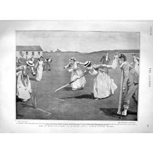  1901 NURSES PLAYING CRICKET NATAL SOUTH AFRICA COLONY 