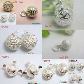 925 STERLING SILVER CHARM PENDANTS BEADS VARIOUS BALL FIT EARRINGS 