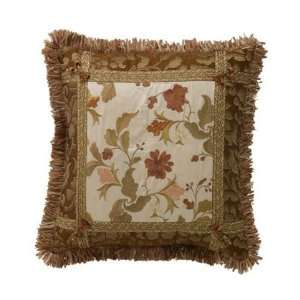  Sweet Dreams Square Fringed Pillow with Floral Center 18 