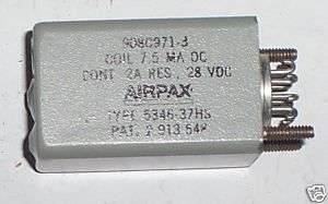 NOS Airpax avionics relay 28V DPDT (hook terminals)  