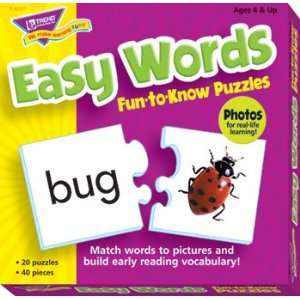   TREND ENTERPRISES INC. FUN TO KNOW PUZZLES EASY WORDS 