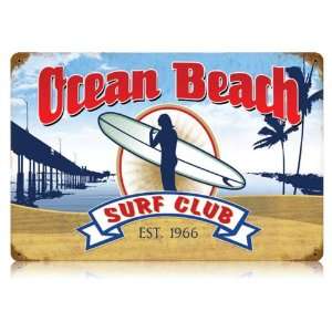  Ocean Beach Surf Club Vintaged Metal Sign