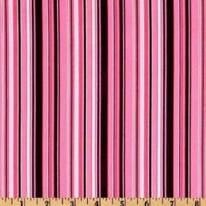  44 Wide Pink Ribbons Stripe Black Fabric By The Yard 