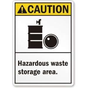  Caution (ANSI) Hazardous Waste Storage Area (with graphic 