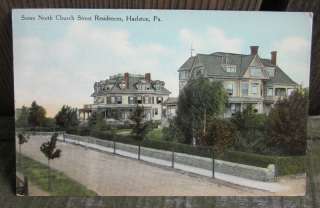 VIEW OF SOME NORTH ST RESIDENCES, HAZLETON, PA 1910  