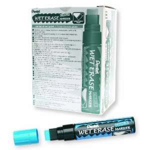  Pentel Arts Wet Erase Chalk Marker, Jumbo Tip, Blue Ink 