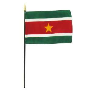  Suriname 4 x 6 Stick Flag