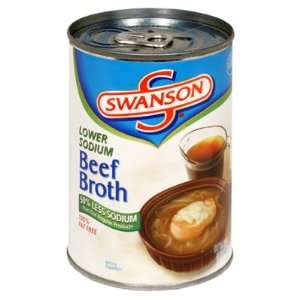 Swanson Beef Broth   Lower Sodium   4 Cans (14 oz ea)  