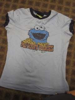 Retro ringer t shirt sesame street Cookie Monster baby fit  