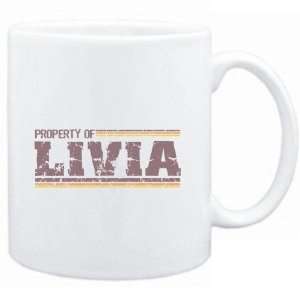  Mug White  Property of Livia   Vintage  Female Names 