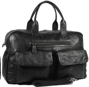 Top Leather Black Luggage Shoulder Duffle Gym Bags Tote  