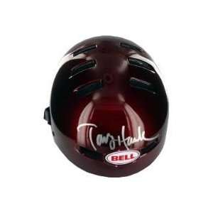  Tony Hawk Autographed Red Skateboarding Helmet   Hottest 
