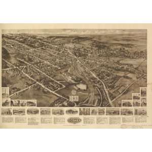  Historic Panoramic Map Aero view of Goshen, New York 