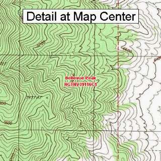 USGS Topographic Quadrangle Map   Bellevue Peak, Nevada (Folded 