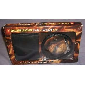  English Leather Belt & Wallet Set for Men 
