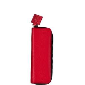  Pierre Belvedere Leather Double Pen Pouch, Red (071790 