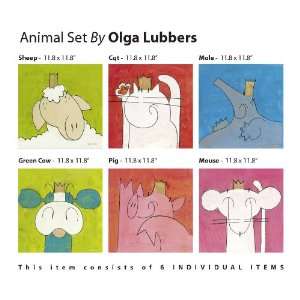 Olga Lubbers 39W by 26H  Animal Set CANVAS Edge #2 1 