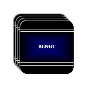 Personal Name Gift   BENGT Set of 4 Mini Mousepad Coasters (black 