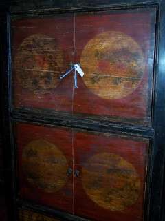 Chinese Antique Painted Shanxi Cabinet 4/Drs 2/Drawers  