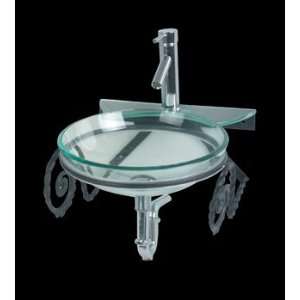 South Beach Tempered Clear Glass Wall Mount Vessel Sink Package
