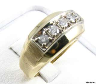80ctw Genuine DIAMOND Mens Wedding Band RING   10k White & Yellow 
