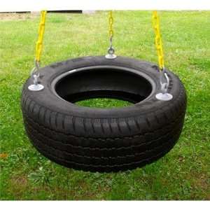  3 Chain Rubber Tire Swing with Coated Chain Patio, Lawn 