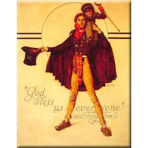 Tiny Tim and Bob Cratchit 12x16 Streched Canvas Art by Rockwell 