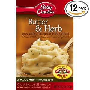 Betty Crocker Butter & Herb Mashed Potatoes, 7.2 Ounce Boxes (Pack of 