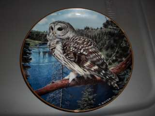 Barred Owl collector plate/LE/Majesty of Owls/Trevor Boyer/1992  