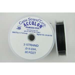 Acculon beading wire tigertail .015 30ft Black 