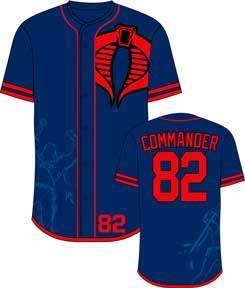 GI Joe Movie Base Commander #82 Baseball Jersey Shirt Nwt  
