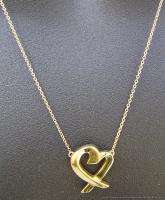 Signed 18k Gold Tiffany & Co. Paloma Picasso Heart Pendant Necklace 18 