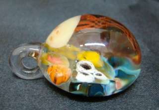 NEW Hand Blown Glass Tide Pool With Jellyfish Pendant Made In Oregon 