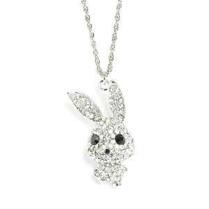 Adorable Large Jointed/Moveable Bobble Head Rabbit 3 D Charm Necklace 